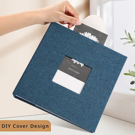 Linen Cover Photo Album Holds 200 Photos Blue