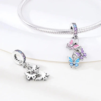 MyGiftHome S925 Silver Pink Charms DIY Jewerlry Accessories