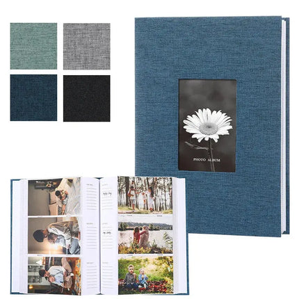 Linen Cover Photo Album Holds 300 Photos Blue