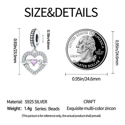 MyGiftHome S925 Silver Parent-Child Pendants for DIY Jewelry