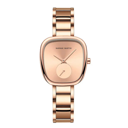 MyGiftHome Women’s Quartz Watch Classic Barrel Design-Rose Gold Dial and Strap