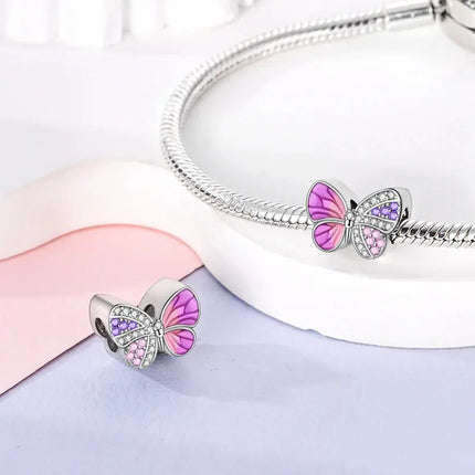 MyGiftHome S925 Silver Pink Charms DIY Jewerlry Accessories