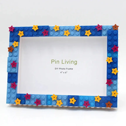 MyGiftHome DIY Building Block Photo Frame-Blue