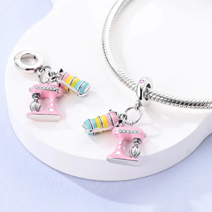 MyGiftHome S925 Silver Pink Charms DIY Jewerlry Accessories