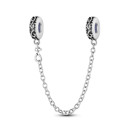 MyGiftHome 925 Sterling Silver Safety Chain Charms-Style 9