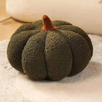 MyGiftHome Halloween Pumpkin Plush Toy Decorative Throw Pillow (20cm)-Dark Green (Textured)