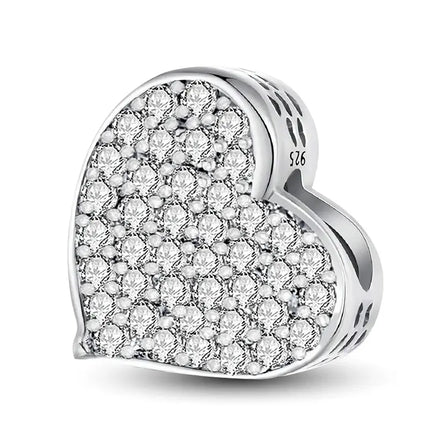 MyGiftHome 925 Sterling Silver Love Heart Charms-Style 13
