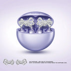 Purple Earphone + Silver Bow
