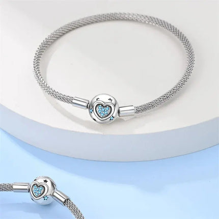 MyGiftHome S925 Silver Mesh Chain Bracelet with Pendant